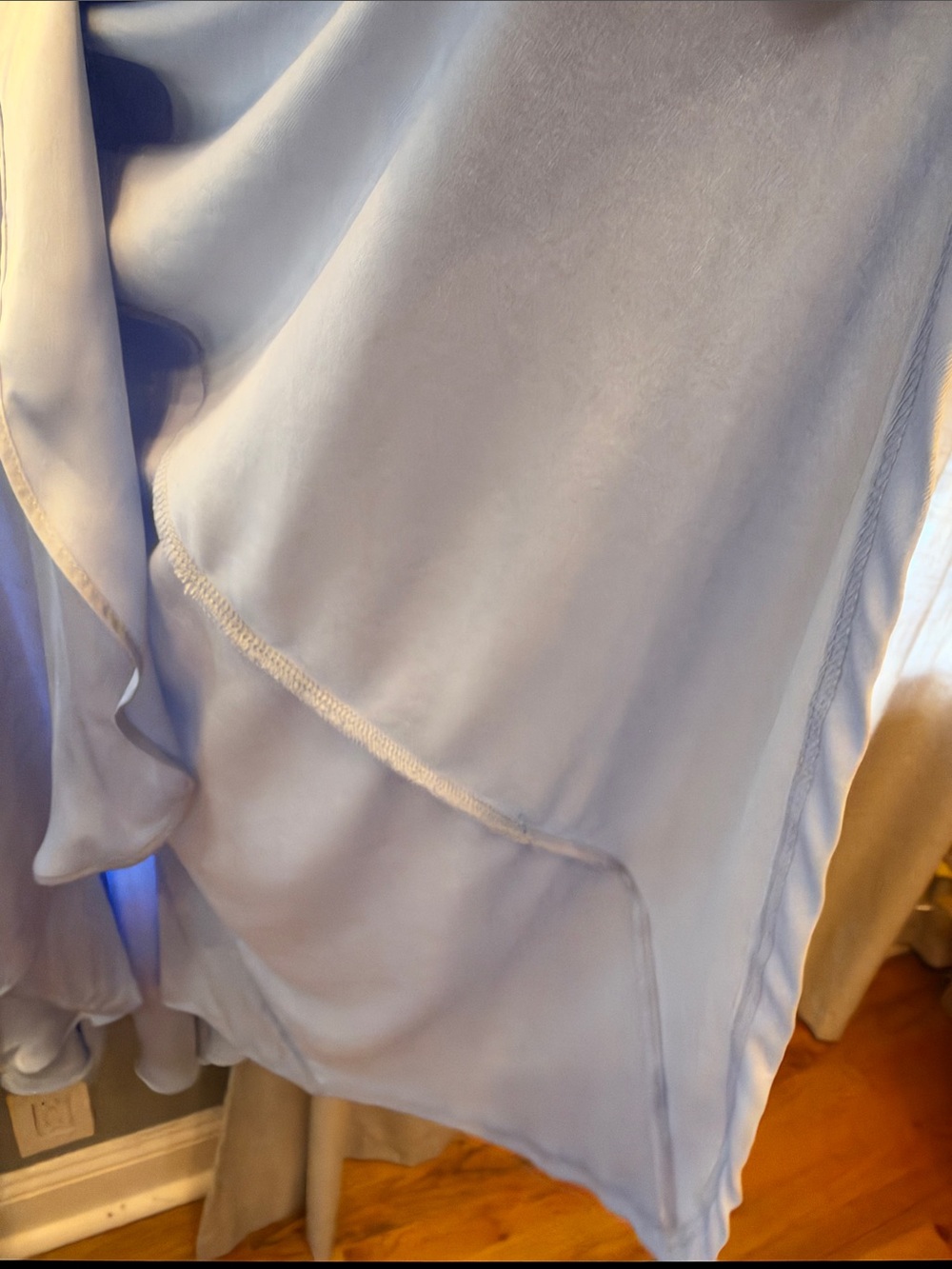 Express Taupe Ruffle Asymmetrical Slip Dress - Picture 8 of 11
